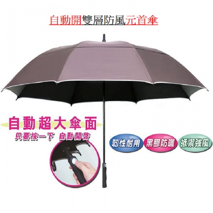 自動開雙層防風元首傘